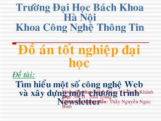 Đề tài Tìm hiểu một số công nghệ Web và xây dựng một chương trình Newsletter