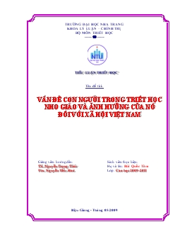 Đề tài Vấn đề con người trong triết học nho giáo và ảnh hưởng của nó đối với xã hội Việt Nam