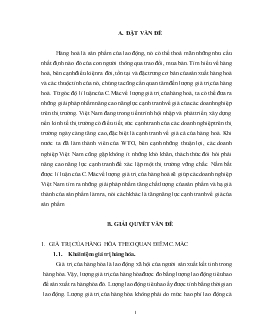 Giá trị của hàng hóa theo quan điểm C.mác