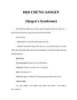 Hội chứng sjogen (sjogen’s syndrome)