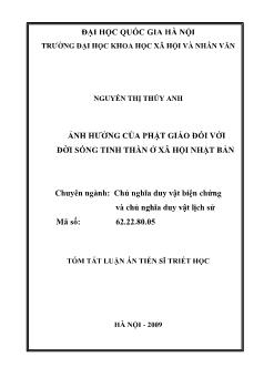 Luận văn Ảnh hưởng của phật giáo đối với đời sống tinh thần ở xã hội Nhật Bản