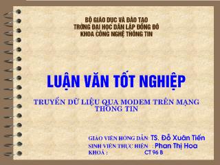 Luận văn Tốt nghiệp truyền dữ liệu qua modem trên mạng thông tin