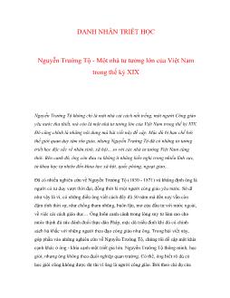 Nguyễn Trường Tộ - Một nhà tư tưởng lớn của Việt Nam trong thế kỷ XIX