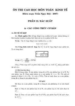 Ôn thi cao học môn toán kinh tế