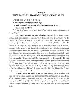 Triết học và vai trò của nó trong đời sống xã hội