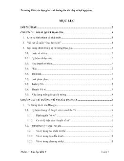Tư tưởng Vô vi của Đạo gia - Ảnh hưởng lên đời sống xã hội ngày nay