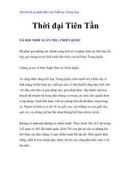 Vài nét về sự phát triển của Triết học Trung Hoa