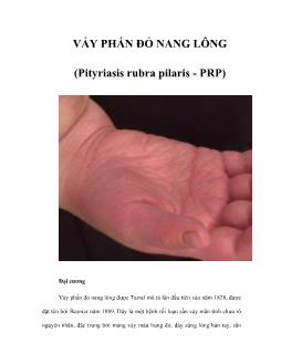 Vảy phấn đỏ nang lông (pityriasis rubra pilaris -Prp)