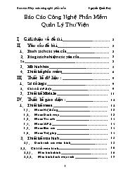 Báo cáo Công nghệ phần mềm quản lý thư viện