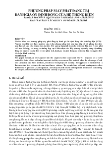 Đồ án Phương pháp máy phát đẳng trị đánh giá ổn định động của hệ thống điện