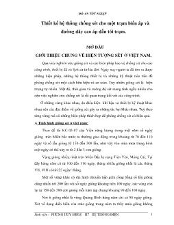 Đồ án Thiết kế hệ thống chống sét cho một trạm biến áp và đường dây cao áp dẫn tới trạm