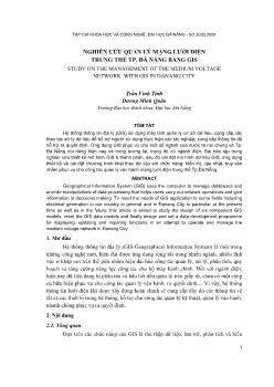 Báo cáo Nghiên cứu quản lý mạng lưới điện trung thế thành phố Đà Nẵng bằng Gis