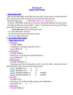 Các hàm cơ bản trong Excel