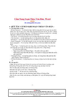 Cẩm nang soạn thảo văn bản word