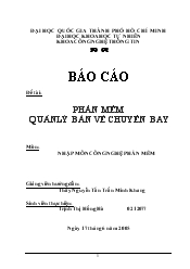 Đề tài Phần mềm quản lý bán vé chuyến bay
