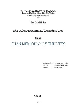 Đề tài Phần mềm quản lý thư viện