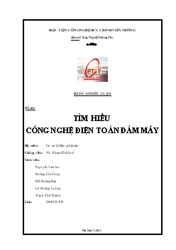 Đề tài Tìm hiểu công nghệ điện toán đám mây