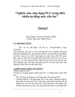 Đồ án Nghiên cứu, ứng dụng PLC trong điều khiển tự động máy xấn tôn