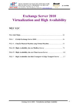 Exchange server 2010 virtualization and high availability