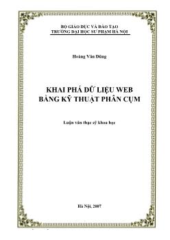 Khai phá dữ liệu web bằng kỹ thuật phân cụm