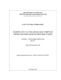 Luận văn Nghiên cứu và ứng dụng mẫu thiết kế trong phương pháp hướng đối tượng
