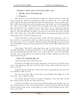 Luận văn Nguyên cứu tổng quan về năng lượng gió và nhà máy điện gió Phương Mai _ Việt Nam