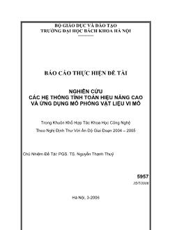Nghiên cứu các hệ thống tính toán hiệu năng cao và ứng dụng mô phỏng vật liệu vi mô
