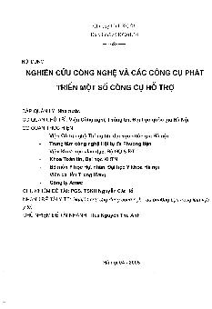 Nghiên cứu công nghệ và các công cụ phát triển một số công cụ hỗ trợ