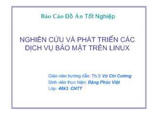 Nghiên cứu và phát triển các dịch vụ bảo mật trên linux
