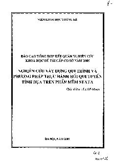 Nghiên cứu xây dựng qui trình và phương pháp thực hành hồi qui tuyến tính dựa trên phần mềm Stata