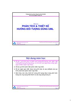 Phân tích và thiết kế hướng đối tượng dùng UML