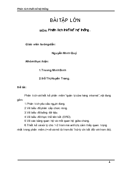 Phân tích và thiết kế phần mềm “quản lý cửa hàng internet”