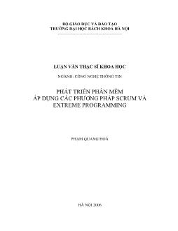 Phát triển phần mềm áp dụng các phương pháp scrum và extreme programming