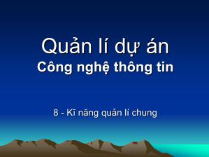 Quản lí dự án công nghệ thông tin