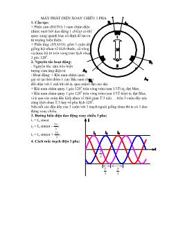 Tiểu luận Máy phát điện xoay chiều 3 pha