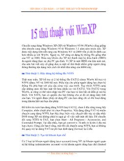 15 thu thuật với WinXP