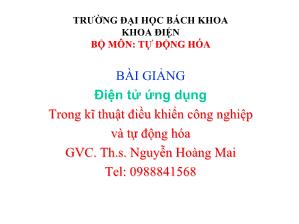Bài giảng điện tử ứng dụng trong kĩ thuật điều khiển công nghiệp và tự động hóa