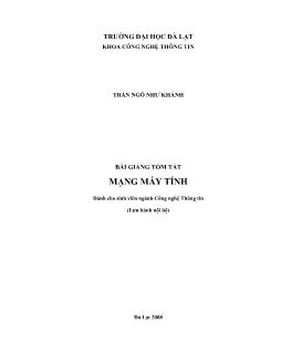 Bài giảng mạng máy tính