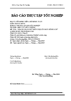 Báo cáo Mạch chạy chữ hiển thị lên màn hình LCD