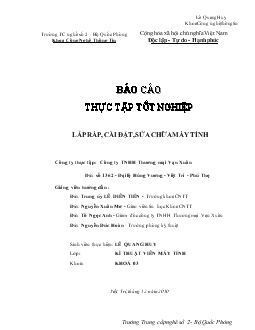 Báo cáo Thực tập Lắp ráp, cài đặt, sửa chữa máy tính tại công ty tnhh thương mại Vạn Xuân