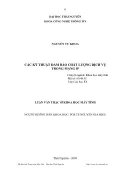 Các kỹ thuật đảm bảo chất lƣợng dịch vụ trong mạng IP