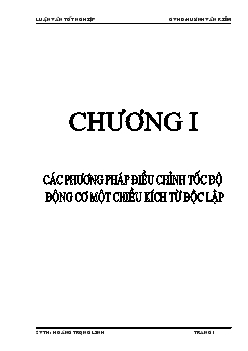 Đề tài Các phương pháp điều chỉnh tốc độ động cơ