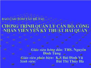 Đề tài Chương trình quản lý cán bộ, công nhân viên vện kỹ thuật hải quân