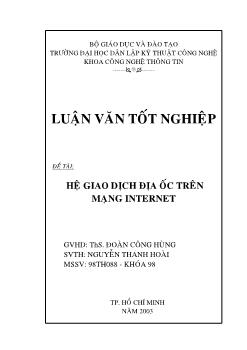 Đề tài Hệ giao dịch địa ốc trên mạng internet