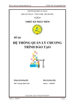 Đề tài Hệ thống quản lý chương trình đào tạo