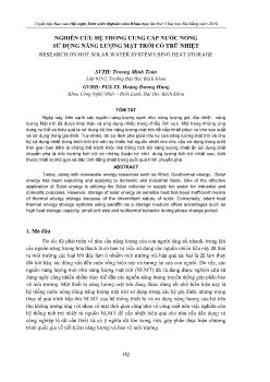Đề tài Nghiên cứu hệ thống cung cấp nước nóng sử dụng năng lượng mặt trời có trữ nhiệt