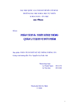 Đề tài Phân tích và thiết kế hệ thống quản lý dịch vụ bưu phẩm