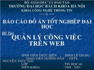 Đề tài Quản lý công việc trên web