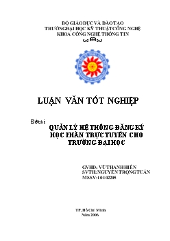 Đề tài Quản lý hệ thống đăng ký học phần trực tuyến cho trường đại học