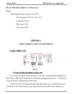 Đề tài Thiết kế bộ CL của nguồn UPS
